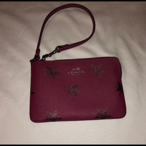 Coach Dark Pink Star Wristlet